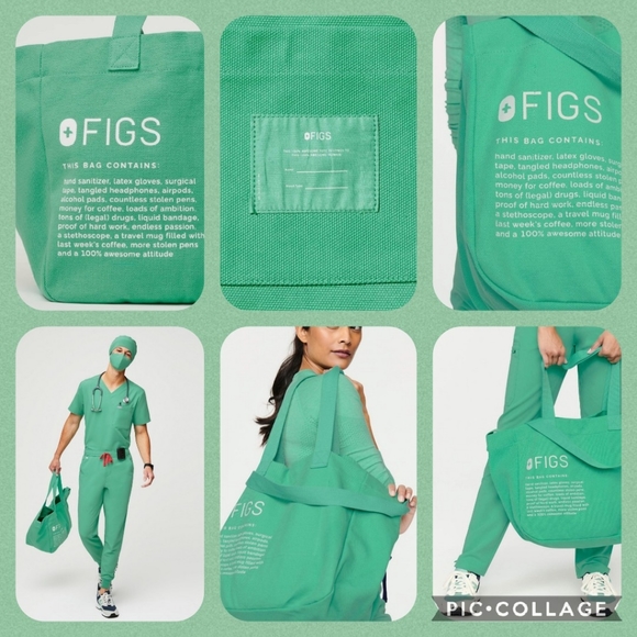 FIGS Surgical Green Canvas Tote - Picture 2 of 11